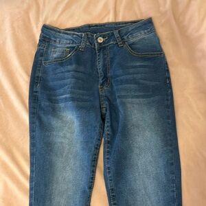womens skinny jeans, navy blue size 0
